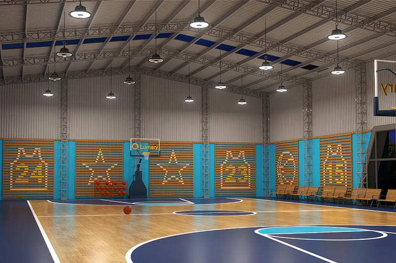 indoor basketball court lighting