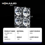 Single LED optical lens with specification details for street light application